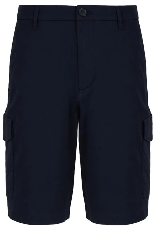 Armani Exchange Men's Milano Edition, Cargo Shorts, Navy Blue, - Image 1