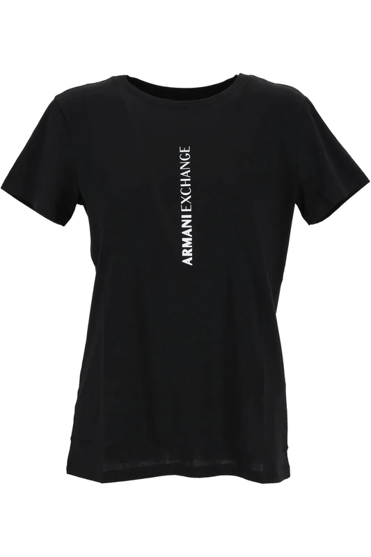 Armani Exchange Girl's Route 66, Front Logo T-Shirt, Black, S, Black, S