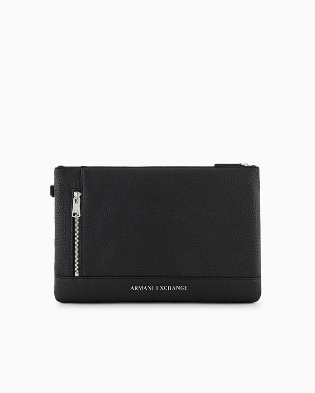 Armani Exchange Men's Esssential, Capri SLG, Single Handle Pouch, Black, black, One Size