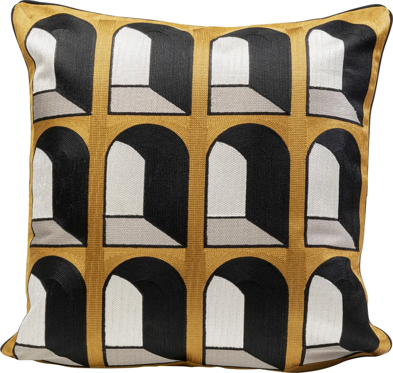 Kare Coloseo Design Cushion with Removable Cover with Zip, Geometric Braided, Decorative Cushion for Home Accessories, 50 x 50 cm (H x W)