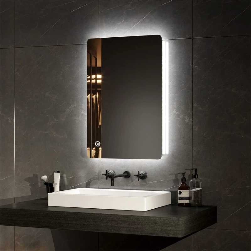EMKE Backlit Illuminated LED Bathroom Mirror, Bathroom Vanity Mirror with LED Lights 400x600mm