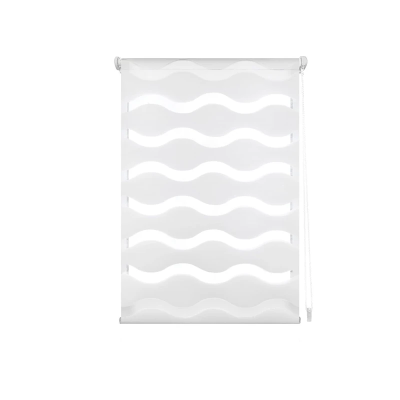 Decorblind | Night and Day Double Layer Roller Blind, No Tools and No Drilling – Measure 72 x 150 cm (Width x Length), Fabric 69 x 145 cm – White for Windows