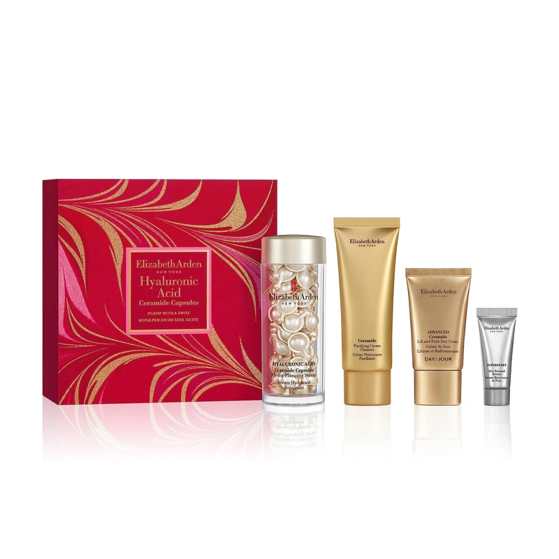 Elizabeth Arden PLUMP WITH A TWIST Hyaluronic Acid Ceramide Capsules 60-piece Gift Set (Worth £119.60), anti-aging skincare gifting, for women