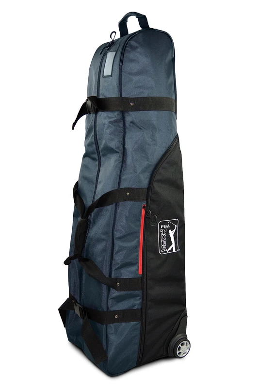 PGA TOUR Golf Travel Bag with Reinforced Rubber Pull Handle, Lockable Easy-Glide Zip Pulls, Large Storage Compartments, Tough Fabric, & Smooth Rolling Ball Bearing Skate Wheel - Golf Bags for Men