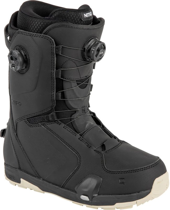 Nitro Men's Darkseid BOA All Mountain Freeride Freestyle Highend Premium Quick Lacing System Step On Boot Snowboard Boot, Black, 28.5