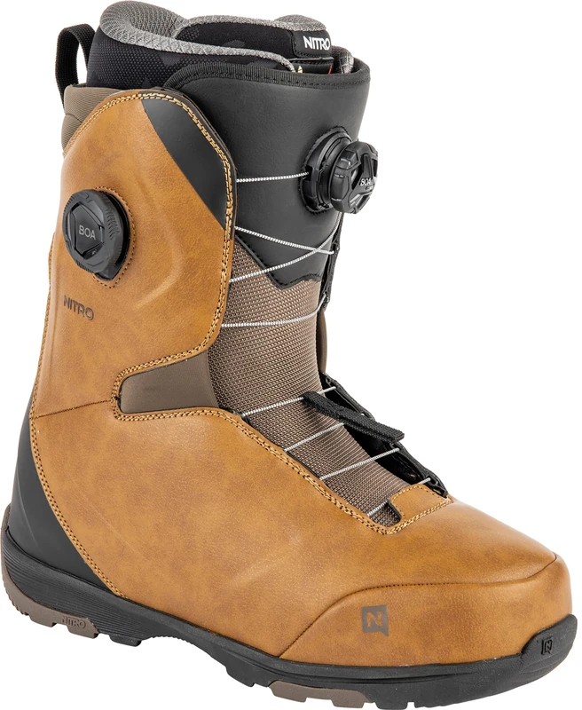 Nitro Men's Club BOA Dual All Mountain Freeride Freestyle Quick Lacing System Boat Snowboard Boot Brown MP 27.5 // EU 42 // US 9.5