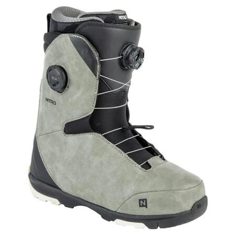 Nitro Men's Club BOA Dual All Mountain Freeride Freestyle Quick Lacing System Boot Snowboard Boot Grey-Black, MP 27.5 // EU 42 // US 9.5
