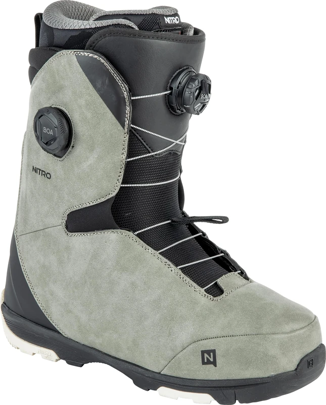 Nitro Men's Club BOA Dual All Mountain Freeride Freestyle Quick Lacing System Boot Snowboard Boot Grey-Black, MP 27.0 // EU 41 1/3 // US 9