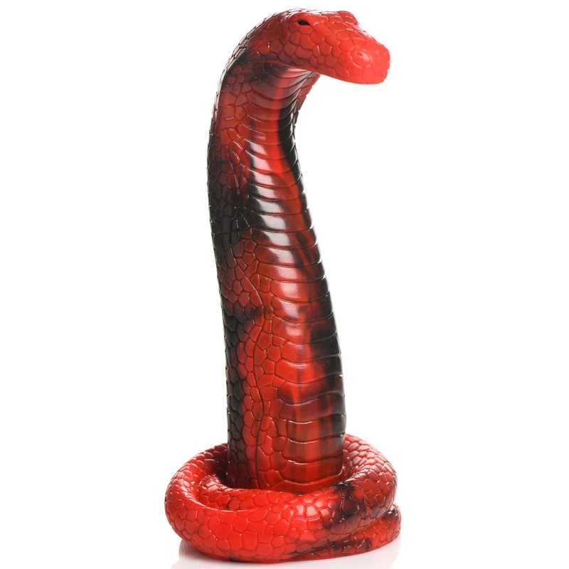CREATURE COCKS King Cobra Silicone Dildo for Men, Women & Couples. Firm and Flexible, Strong Suction Base, Fantasy Dildo. Premium Phthalate-Free Silicone. 1 Piece, Red. - Image 1