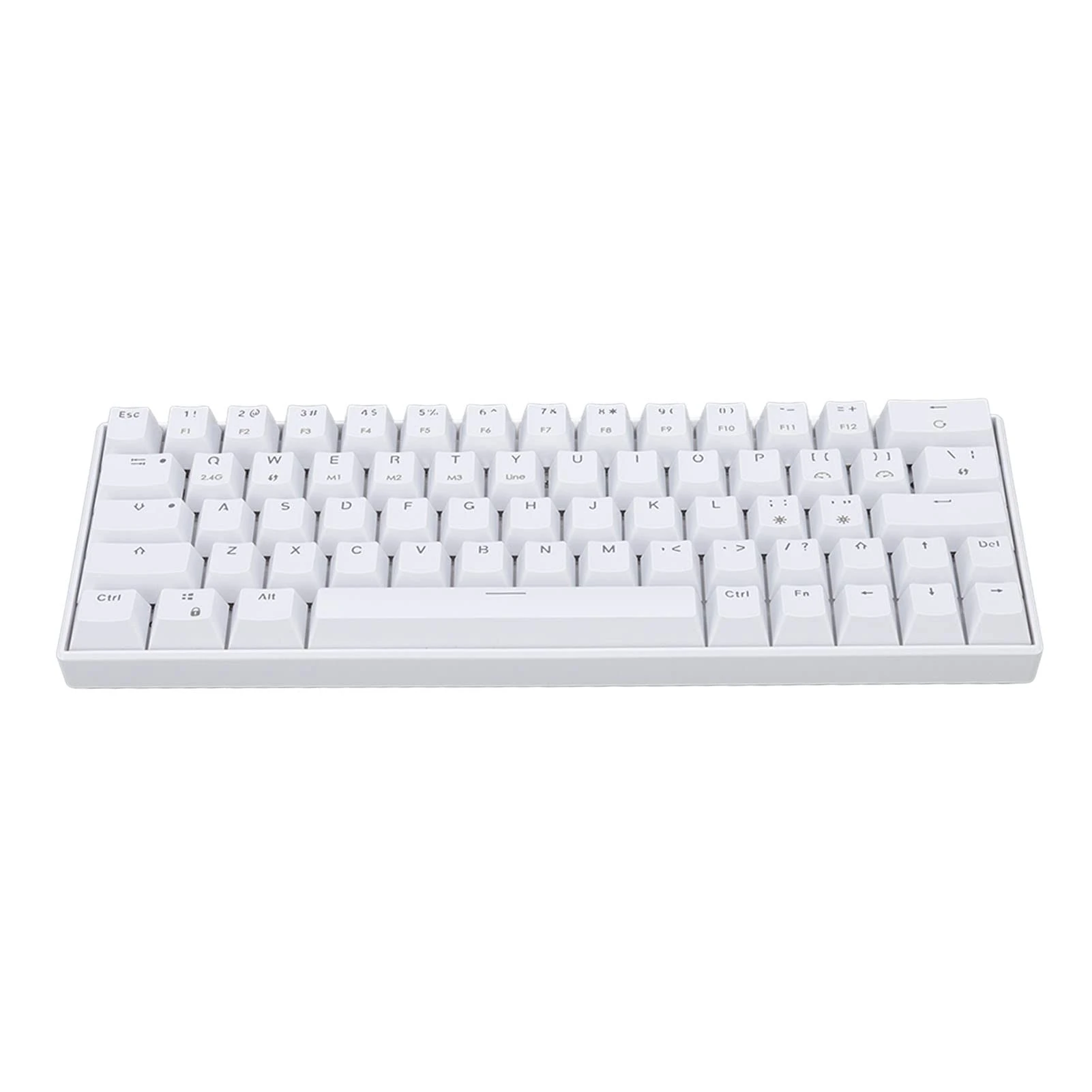 64 Keys Mechanical Gaming Keyboard 2.4G Wired Mechanical Gaming Keyboard RGB Backlit Wired Computer Keyboard with Red/Blue Switches, Ergonomic Design, 1800mAh Battery (Red Switch)