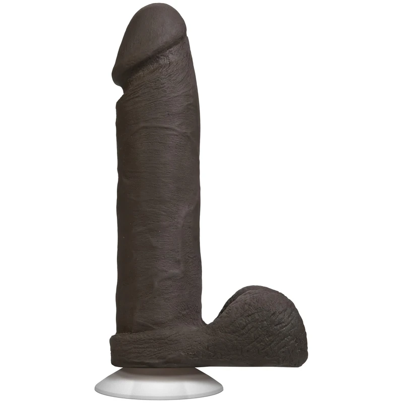 Doc Johnson The Realistic Dildo- 8 Inch ULTRASKYN with Removable Vac-U-Lock Suction Cup - F-Machine and Harness Compatible - for Adults Only, Chocolate - Image 1