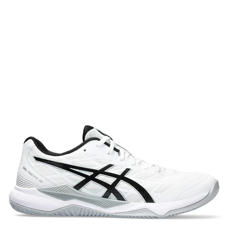 ASICS Men's Gel-Tactic 12 Sneaker, White Black, 7.5 UK