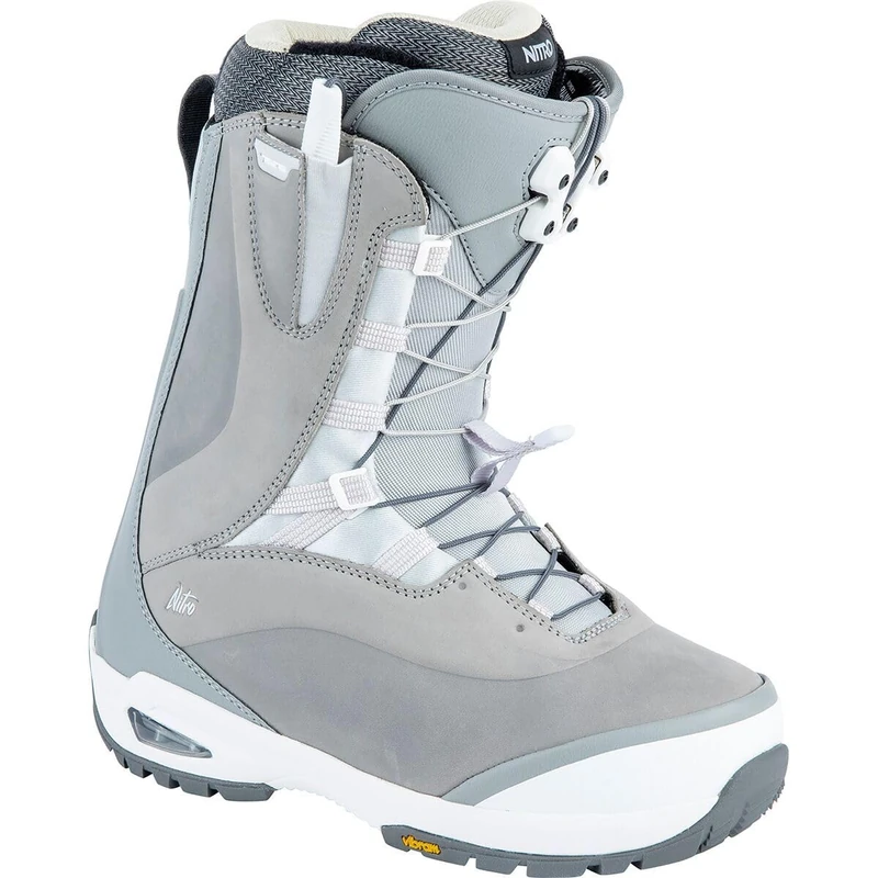 Nitro Women's Bianca TLS Premium All Mountain Freeride Freestyle Quick Lacing System Boat Snowboard Boot Iron, MP 25.5 // EU 39 1/3 // US WMN 8