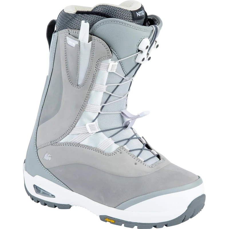 Nitro Women's Bianca TLS Premium All Mountain Freeride Freestyle Quick Lacing System Boat Snowboard Boot Iron, MP 24.5 // EU 38 // US WMN 7