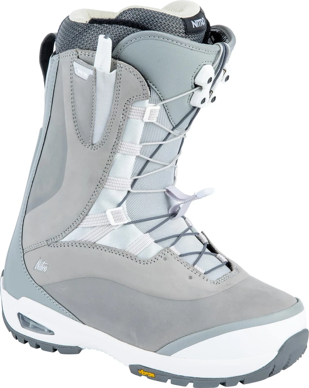Nitro Women's Bianca TLS Premium All Mountain Freeride Freestyle Quick Lacing System Boat Snowboard Boot Iron, MP 26.0 // EU 40 // US WMN 8.5