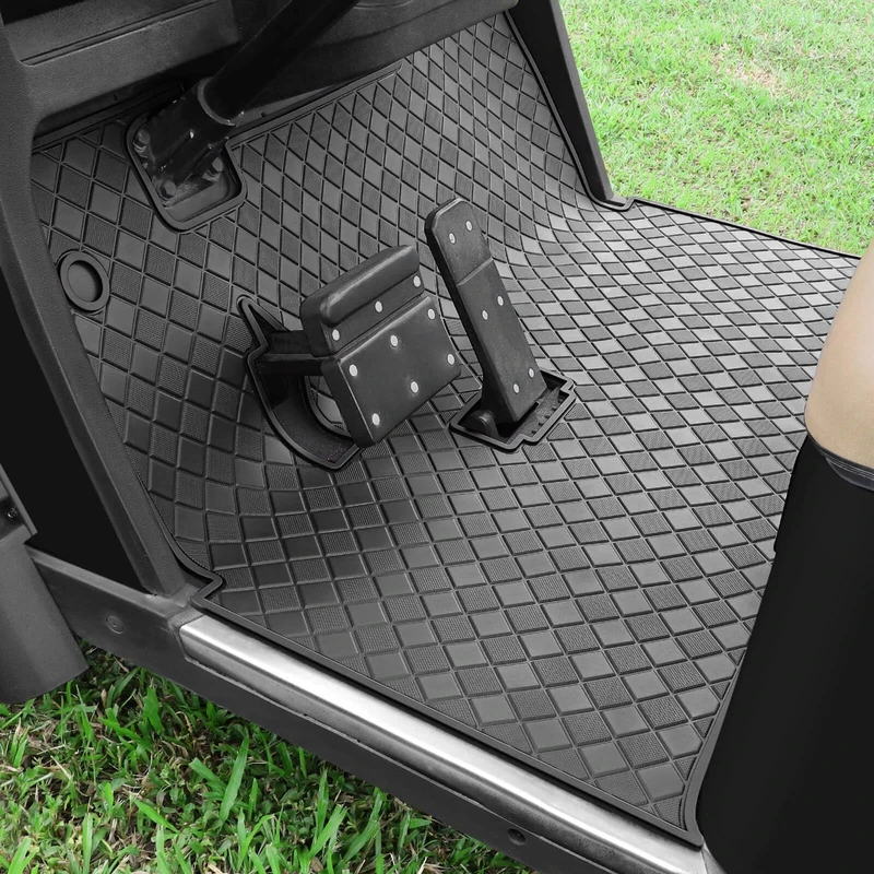 Cartalia EZGO TXT Golf Cart Floor Mat, Upgraded Non-Slip Improved Full Coverage Liner Mats Replacement with 8mm Thick Rubber, Fits EZGO TXT (1994+), EX1 (2020), Valor, Cushman Workhorse & Express S4