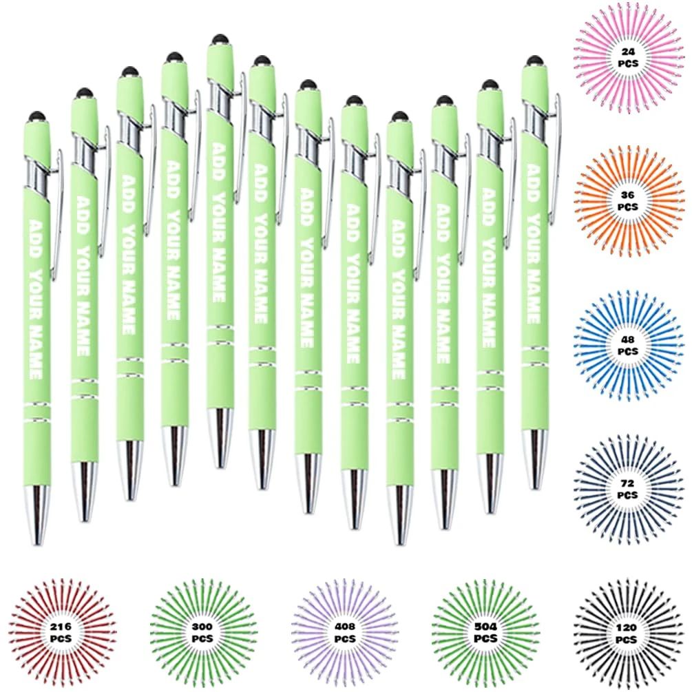 JeathFea Personalized Ballpoint Pen Bulk with Name Free Engraving Custom Pens Colorful Pen Office Desk Supplies Gift for Graduation Birthday Christmas