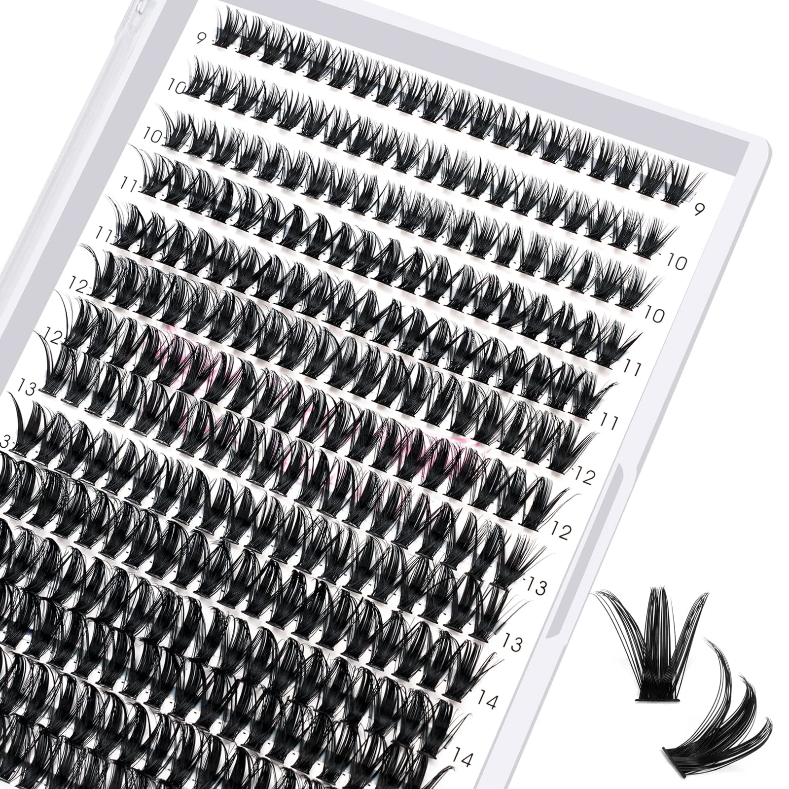 280 Pcs Individual Lashes 50D-D-9-16mix Lash Clusters Wispy Lashes Cluster Lashes That Look Like Eyelash Extensions DIY Lashes At Home (50D-D-9-15mix)