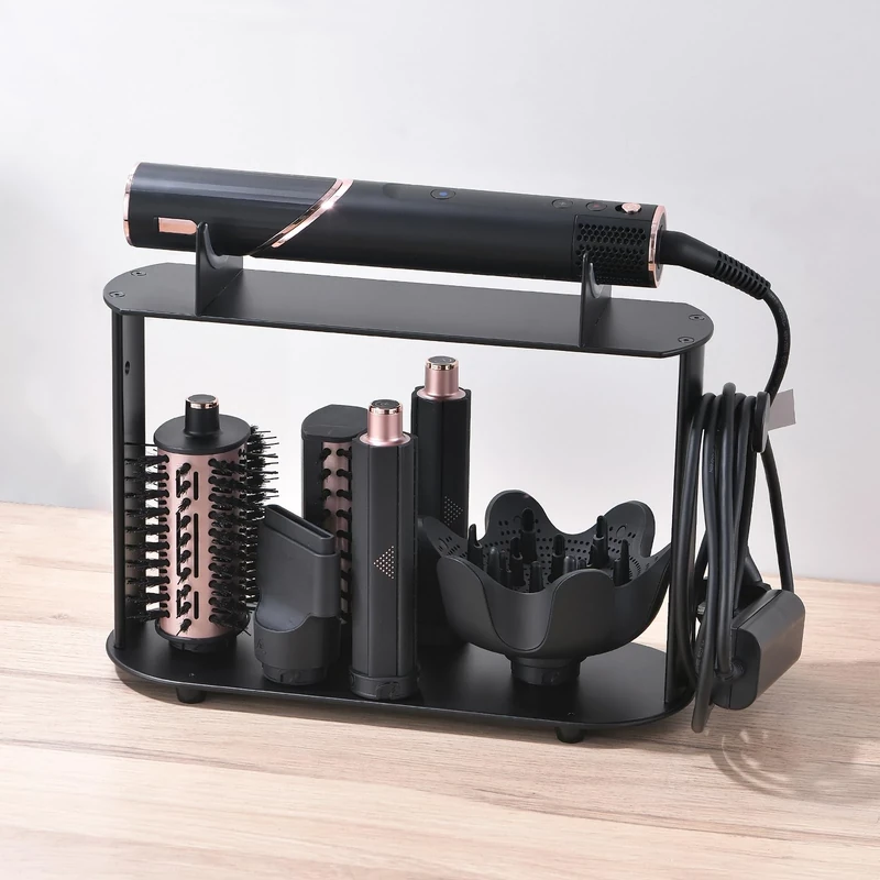 Affogato Stand Holder Compatible with Shark FlexStyle, Desktop Organizer for Storage Attachments, Rack with Cord Hook for Accessories Curlers Brushes Diffuser