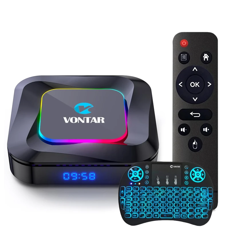 CHROX Android 13.0 TV Box,VONTAR R3 4G RAM 128G ROM RK3528 with Dual 2.4G/5.8G Wifi, BT 5.0+ Quad-Core 64 Bits 4K/8K UHD H.265 Ethernet LAN 3D Set Top TV Box with Wireless Mini Keyboard,4GB+64GB
