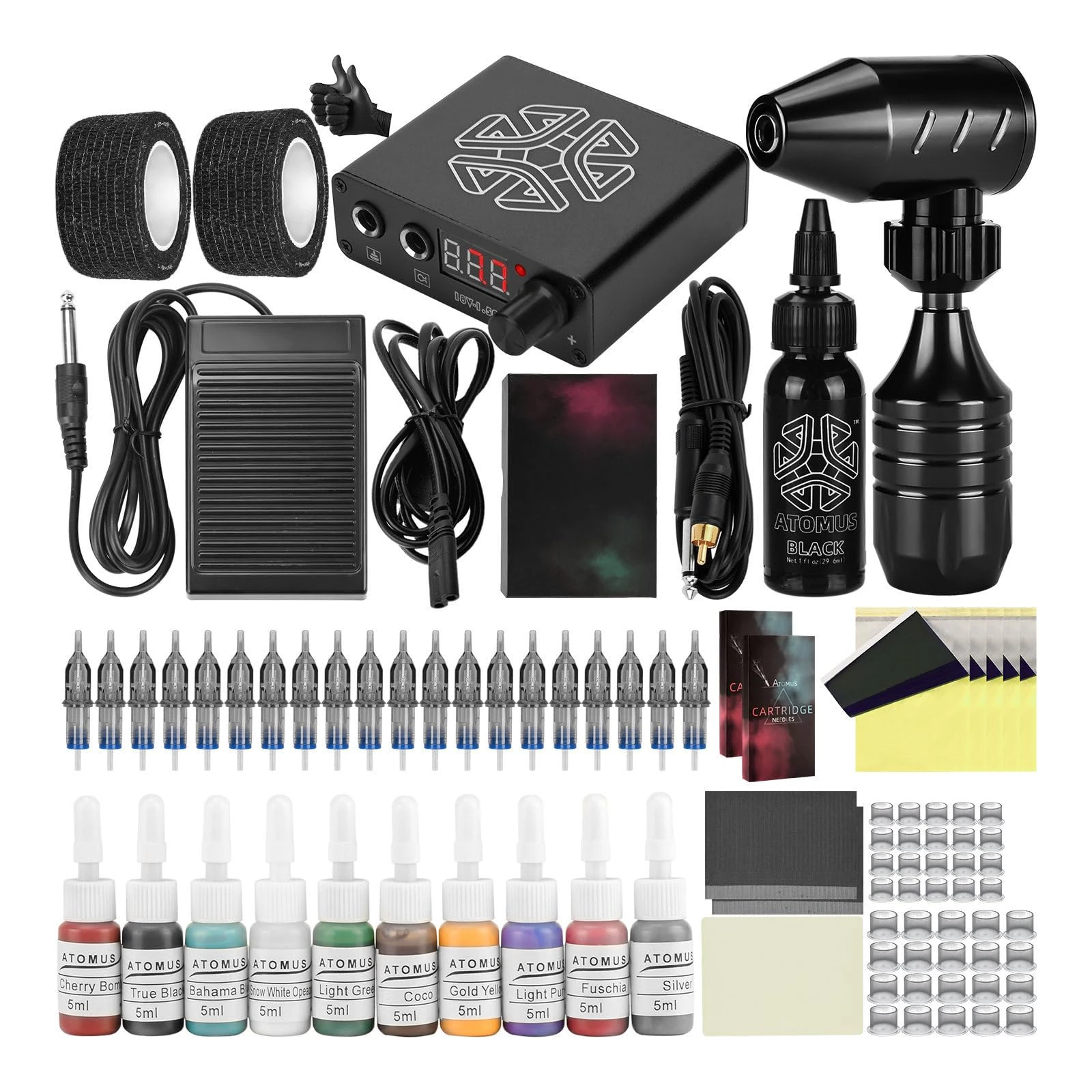 TTOOGO Tattoo Machine Kit Complete Rotary Tattoo Kit,Tattoo Machine Kit – Professional Rotary Tattoo Pen with Tattoo Power Supply – Lightweight & Versatile for Artists,Black