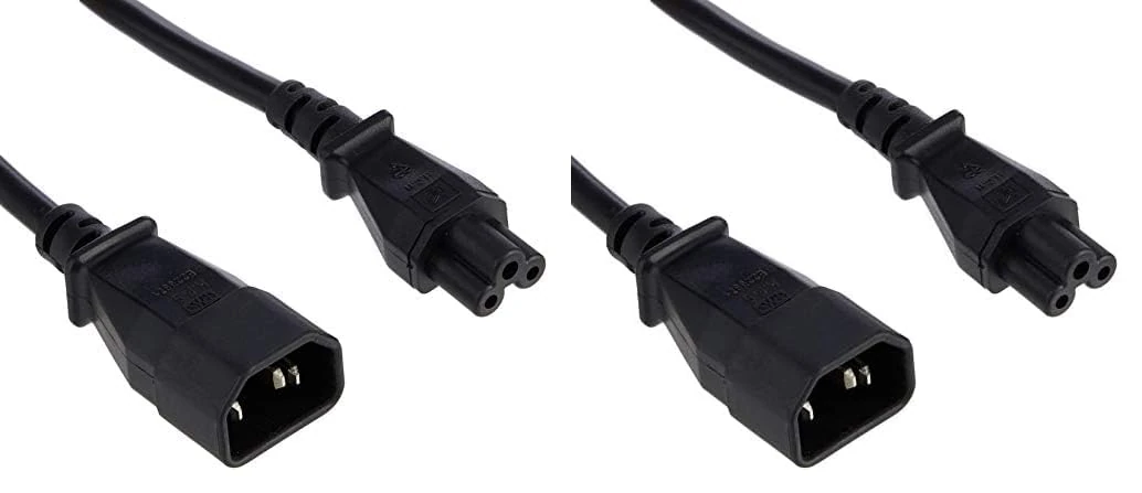 Pro Elec PE01107 IEC C5 to IEC C14 Power Lead, 1 m (Pack of 2)