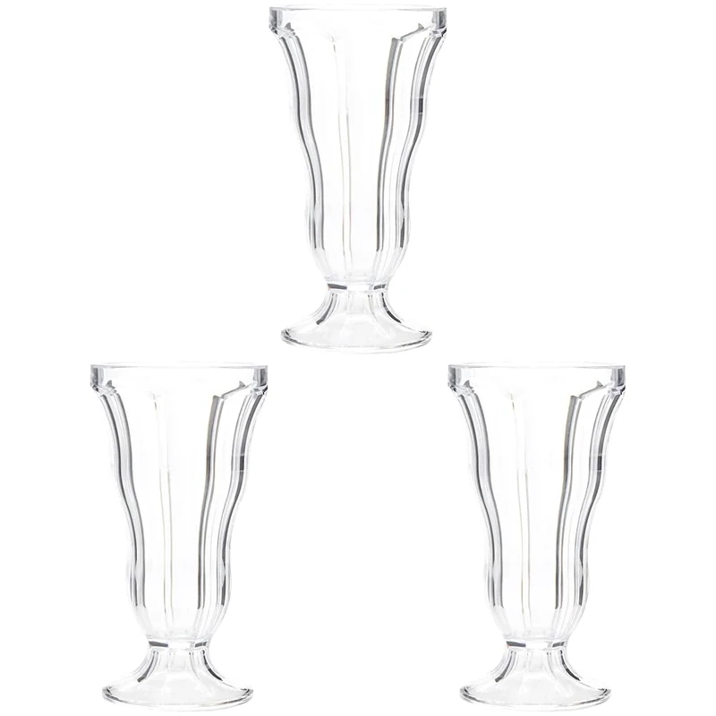 BB Plastics Elite Polycarbonate Sundae Dish 12oz / 340ml | Plastic Dessert Dish, Plastic Ice Cream Dish (Pack of 3)