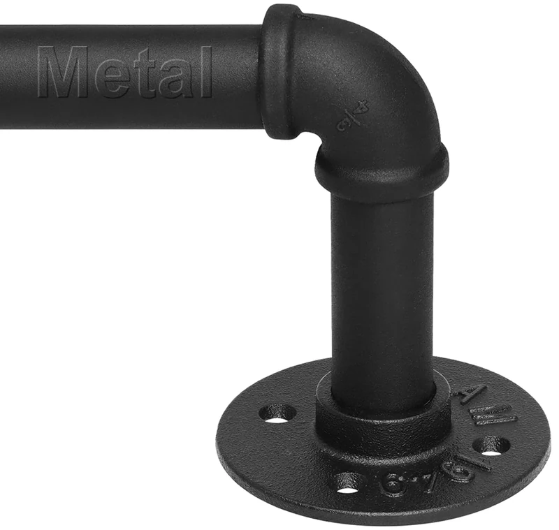 Refrze Window Curtain Rods 82 to 365 cm Black Curtain Rod, Industrial Wrapping Adjustable Heavy Duty Ceiling Curtain Rods for Bedroom, Outdoor Patio