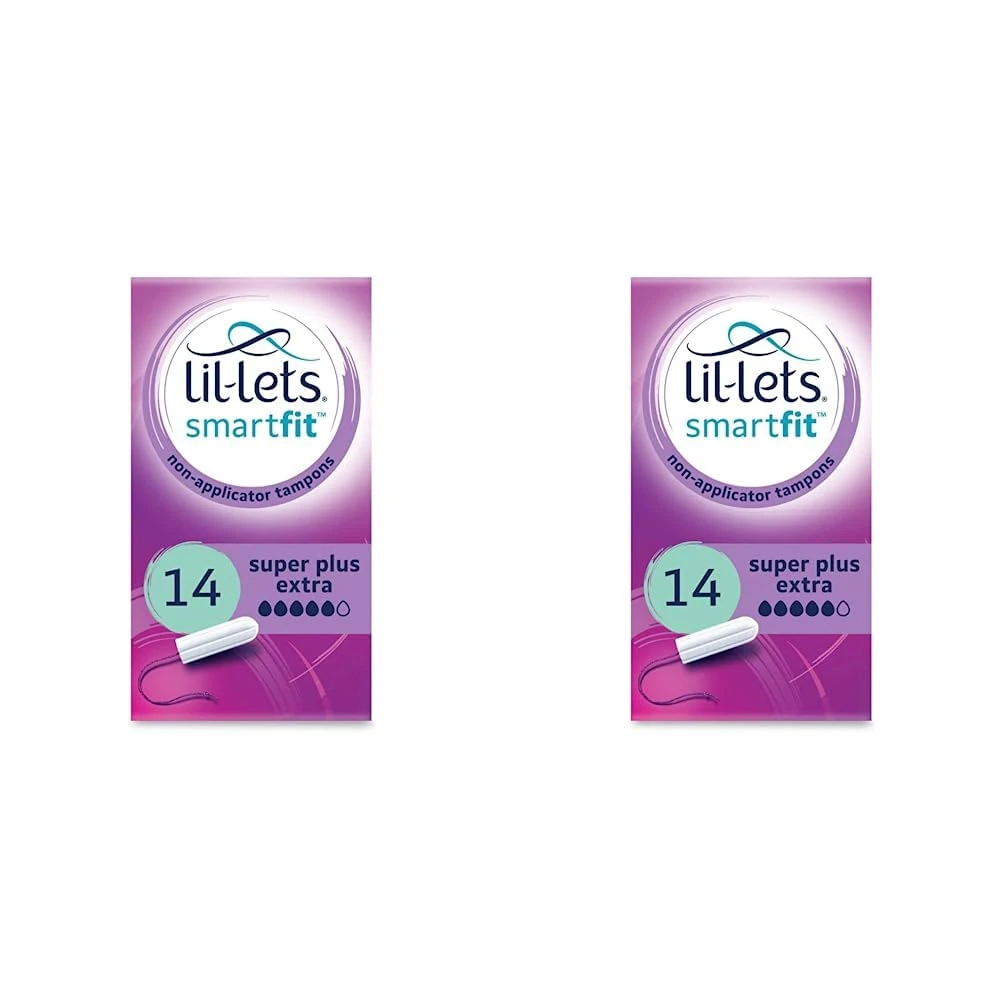 Lil-Lets Non-Applicator Super Plus Extra Tampons, 2 Pack of 14, Very Heavy Flow