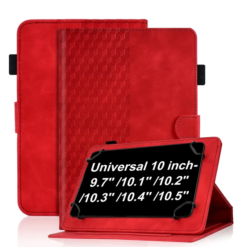 Universal Protective Case for 10-inch Tablet Premium Leather Case Folio Book Cover Multi-Angle Stand Pen Holder Universal Case Cover for 9.7'' 10.1'' 10.2'' 10.3'' 10.4'' 10.5'' Tablet,