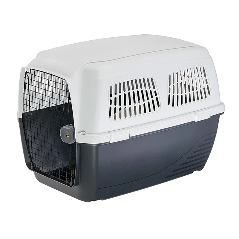 Ferplast Dog Carrier CLIPPER 6, IATA Approved Dog Travel Crate, Large Dog Carrier max 45 Kg, Pet Carrier for Airline, Car, Train, 93 x 65 x h 68 cm, Steel Door, Secure Closure