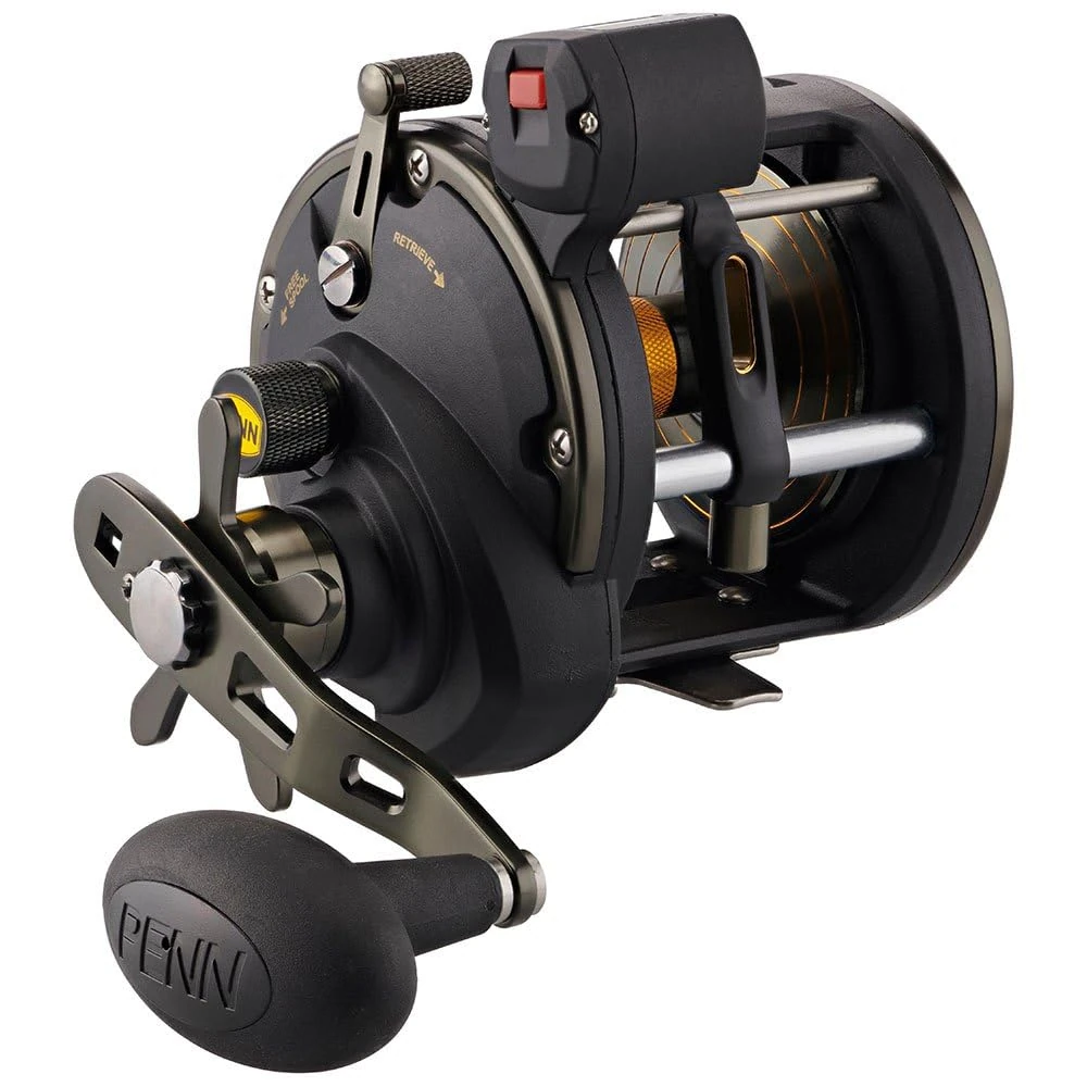 PENN Squall II Level Wind Fishing Reel, Conventional Reels, Saltwaater, Offshore Fishing, Unisex, Black Gold, 30 Long Cast, Star Drag