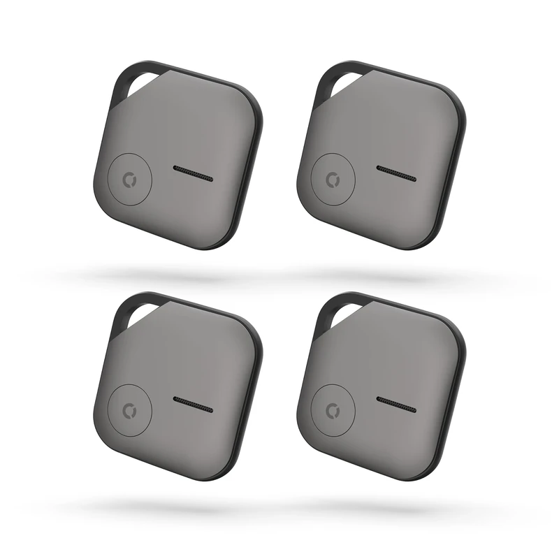 Pack of 4 x Echo Smart Tags, Grey Badge Visible on a Card, Beep Sound, Changeable Battery with 1 Year Battery Life, Easy Installation without App on Your iPhone, Works with Apple Find My - Image 1