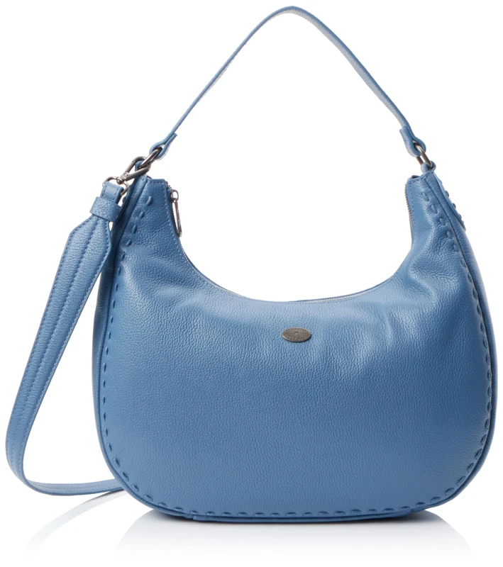 Boline Women's Leather Shoulder Bag Zip Closure, darkblue, One Size