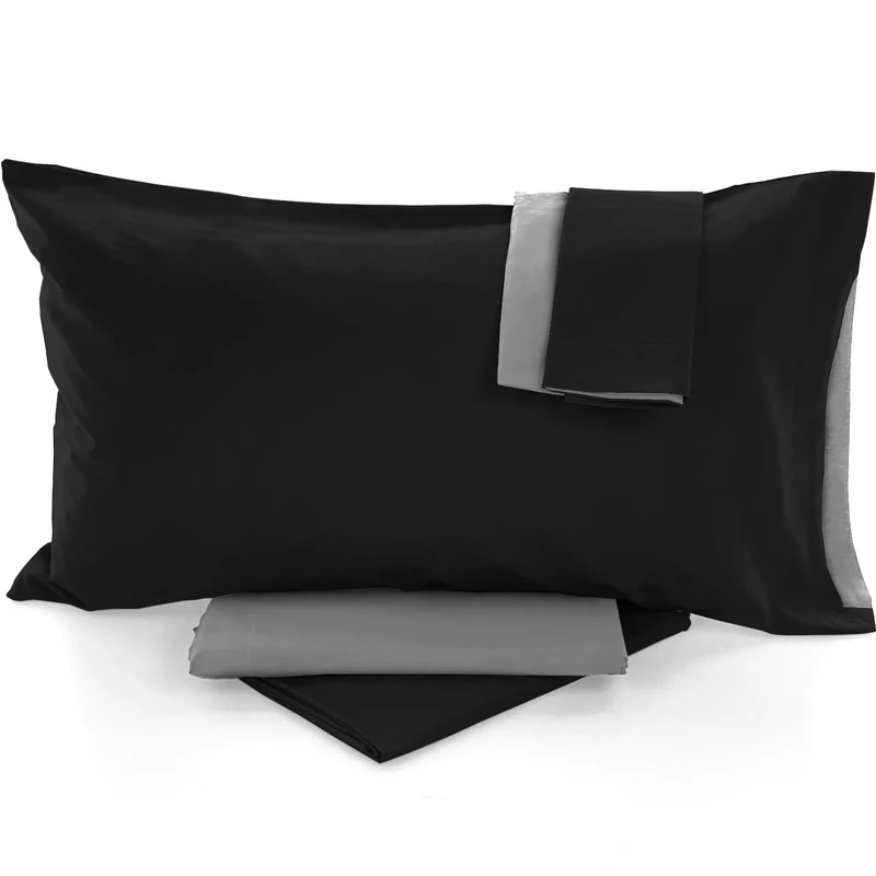 Bassetti Double Bed Set, Pop Colour Double, Bed Linen, 100% Cotton, Smoke, 240 x 280 cm
