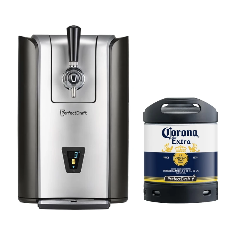 PerfectDraft Pro Home Beer Cooler and Dispenser System and Corona Extra Keg