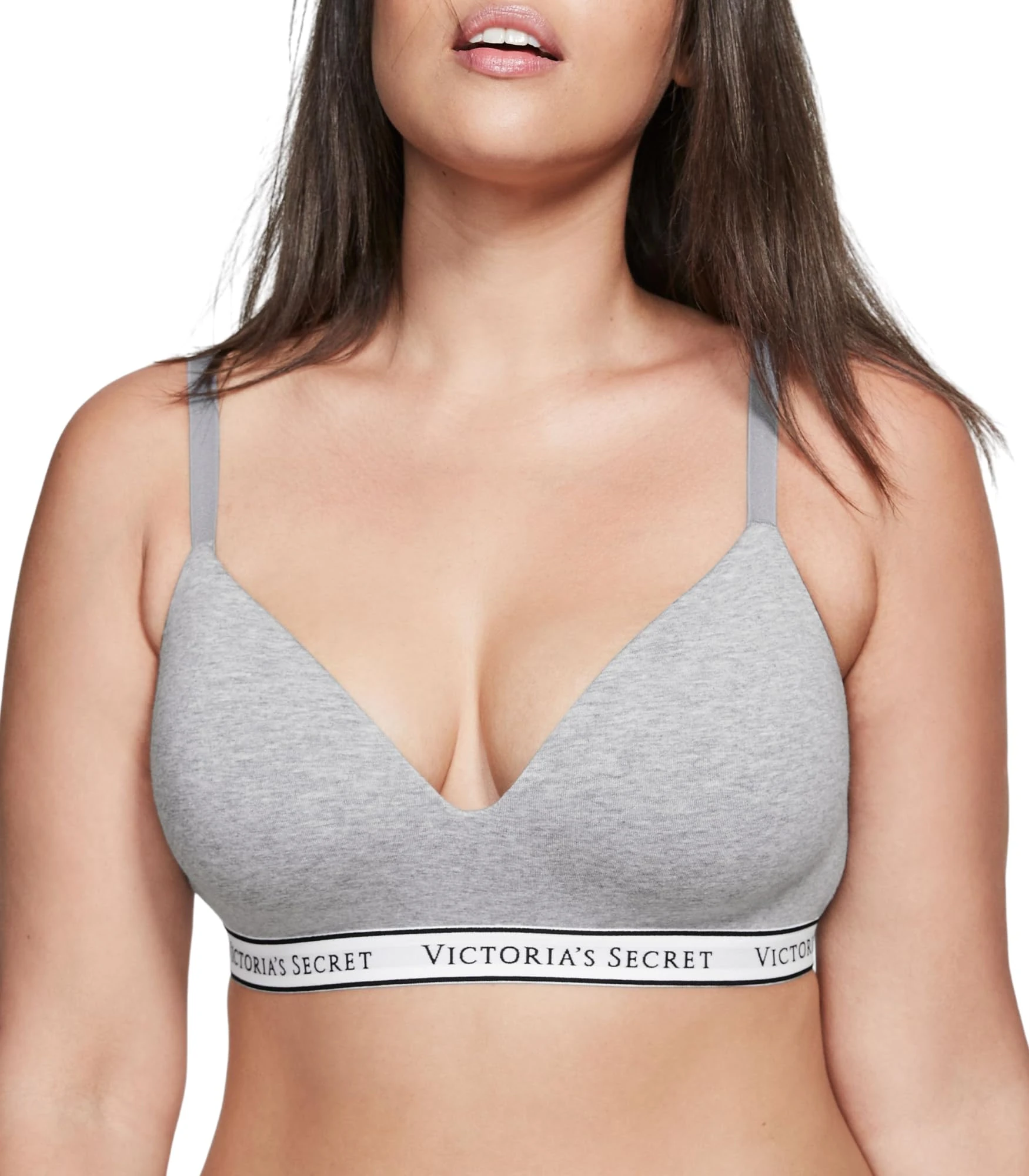 Victoria's Secret Women's Lightly Lined Wireless T-Shirt Bra, Bras for Women (32A-38DDD), Medium Heather Gray, 32DD