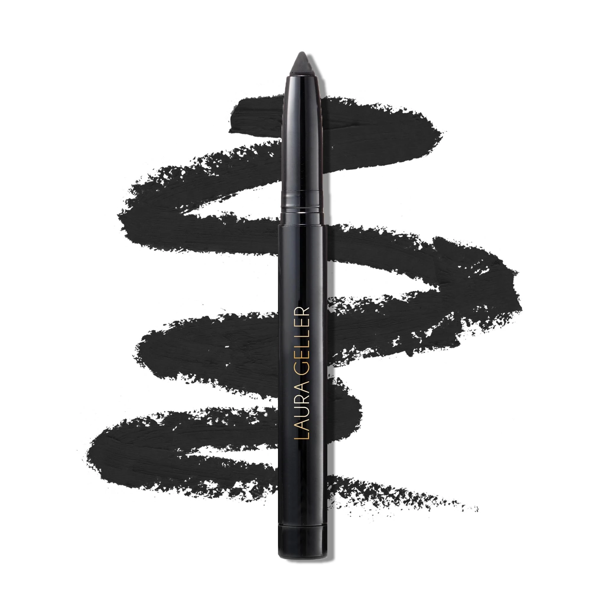 LAURA GELLER NEW YORK Longwear Kohl Kajal Eyeliner Pencil (Soft Black) Hydrating & Vibrant Eyeliner Pencil With Built in Sharpener For Expert Precision, Glides On Effortlessly