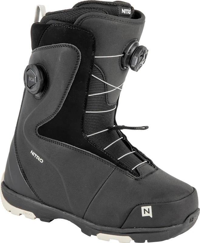 Nitro Women's Cypress Boa Dual '24 All Mountain Freestyle Quick Lacing System Boat Snowboard Boot Black MP 25.5 // EU 39 1/3 // US WMN 8
