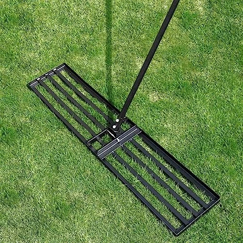 Byhagern Professional Lawn Levelling Rake, 114x25cm Heavy Duty Lawn Lute & Lawn Leveller with Stainless Steel Pole, for Effortless Leveling on Garden, Golf Course, Farm, Backyard