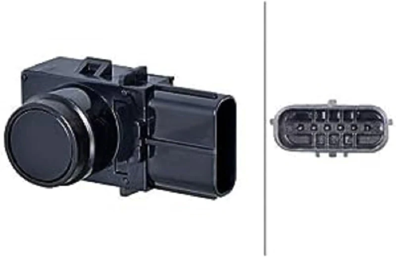 HELLA 6PX 358 270-061 Sensor, Parking Aid - Square - 6-Pin - Plucked - Paintable