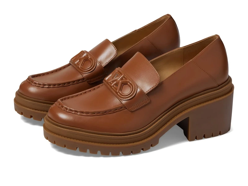 Michael Kors 40H3RCMP1L-230 Rocco Heeled Loafer Women Luggage UK 9