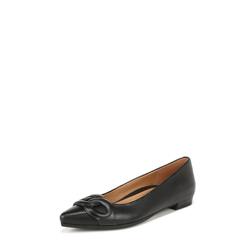 Vionic Women's Ballet Flats - Arielle, Black Nappa Leather, UK 4, Medium Fit