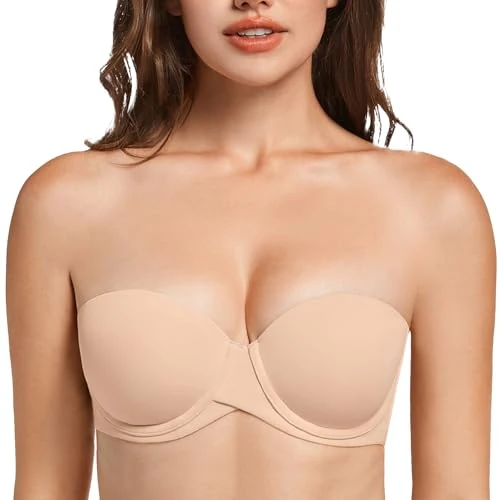MELENECA Women’s Heavy Padded Convertible Multiway Underwire Push Up Strapless Bra