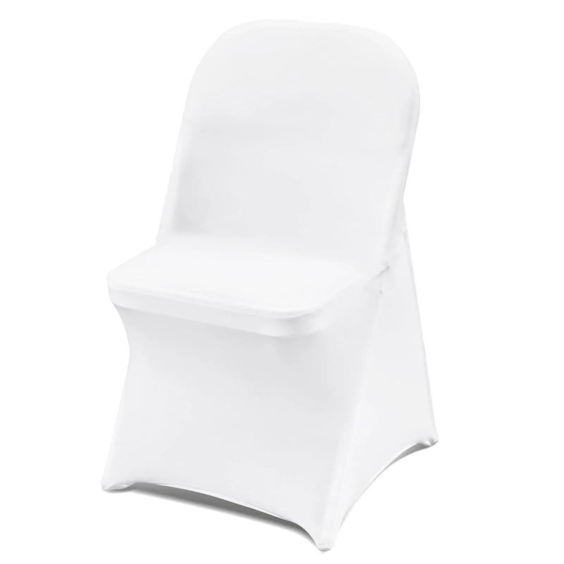 VEVOR White Stretch Spandex Chair Covers - 30 PCS, Folding Kitchen Chairs Cover, Universal Washable Slipcovers Protector, Removable Chair Seat Covers, for Wedding Party Dining Room Banquet Event