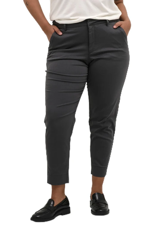 Kaffe Curve Women's Kcleana Damen Hose Slim Fit Große Größen Casual Chino Stoffhose, Dark Shadow 52 Trousers, 26