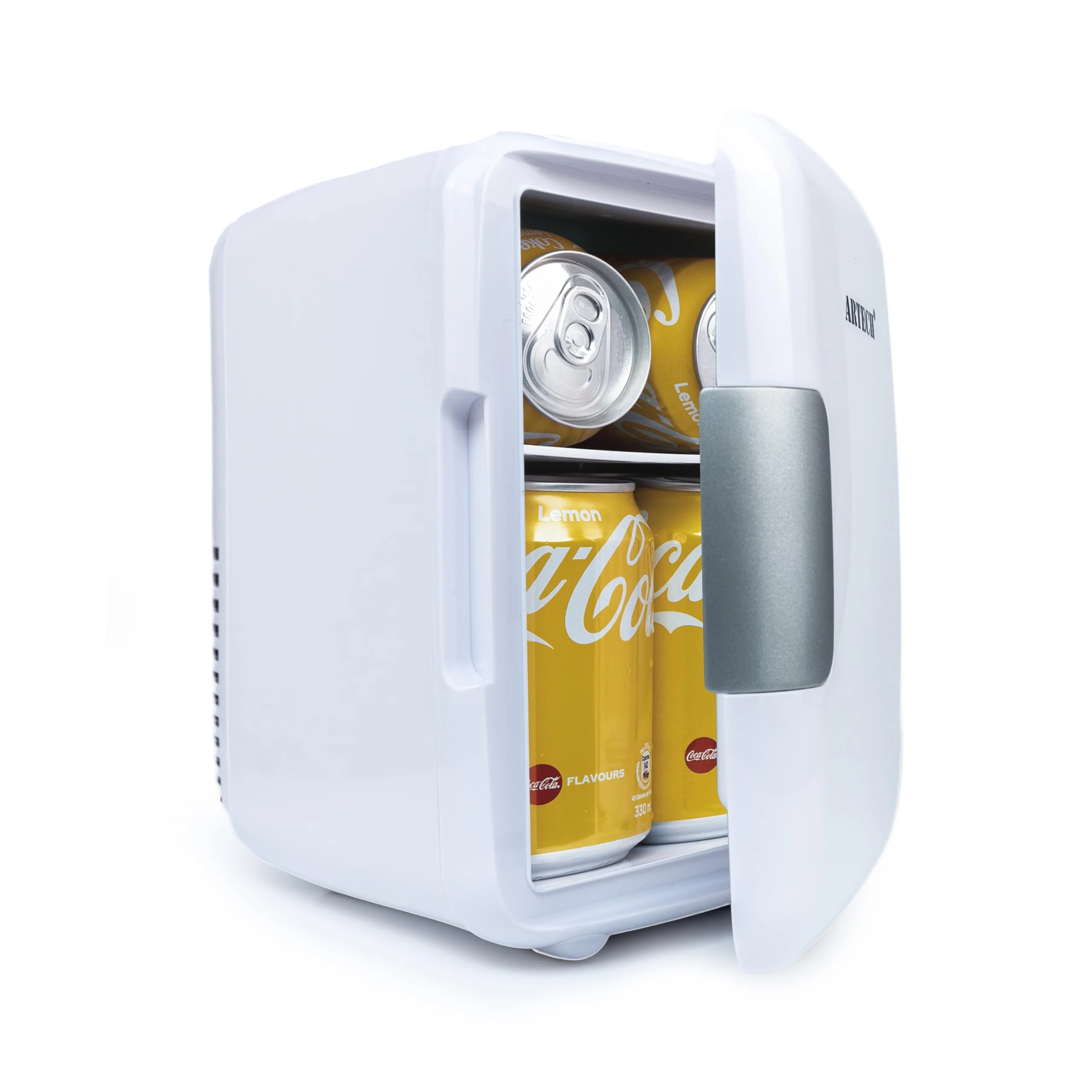 ARTECH 4 Litre Mini Fridge for Bedroom – Portable Desk Fridge, 6 Can Small Fridge with AC/DC Power, Cooler & Warmer for Home, Office, Car, Travel, Skincare, Drinks & Snacks