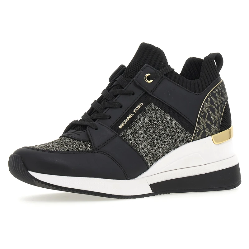 Michael Kors 43H3GEFS6D-039 Georgie Knit Trainer Women Black/Gold UK 10