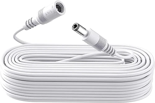 Power Extension Cable, Extension Cord for DC 12V Power Adapter, 10m 33 Feet 5.5mm x 2.1mm, Compatible with 12V DC Power Supply for CCTV Security Camera (White)