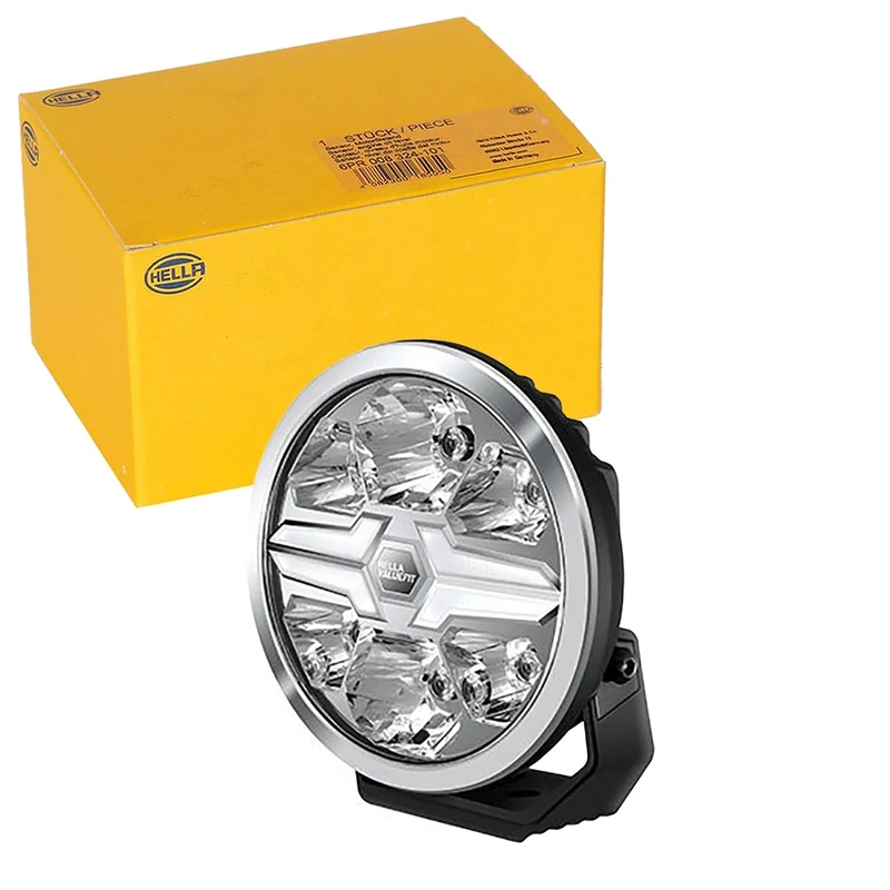 HELLA 1FJ 357 199-001 LED-Spotlight - Blade Chrome 9" - 12/24V - round - Reference number: 25 - Crystal clear - Light colour: White - Cable: 500mm - frontal sided